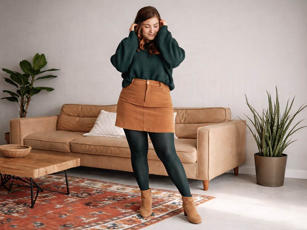 Zelena barva debelejših nogavic je zelo zaželena. 