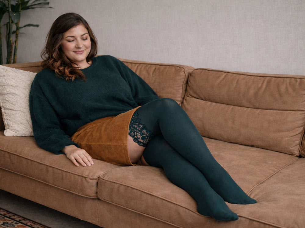 Zelene samostoječe nogavice